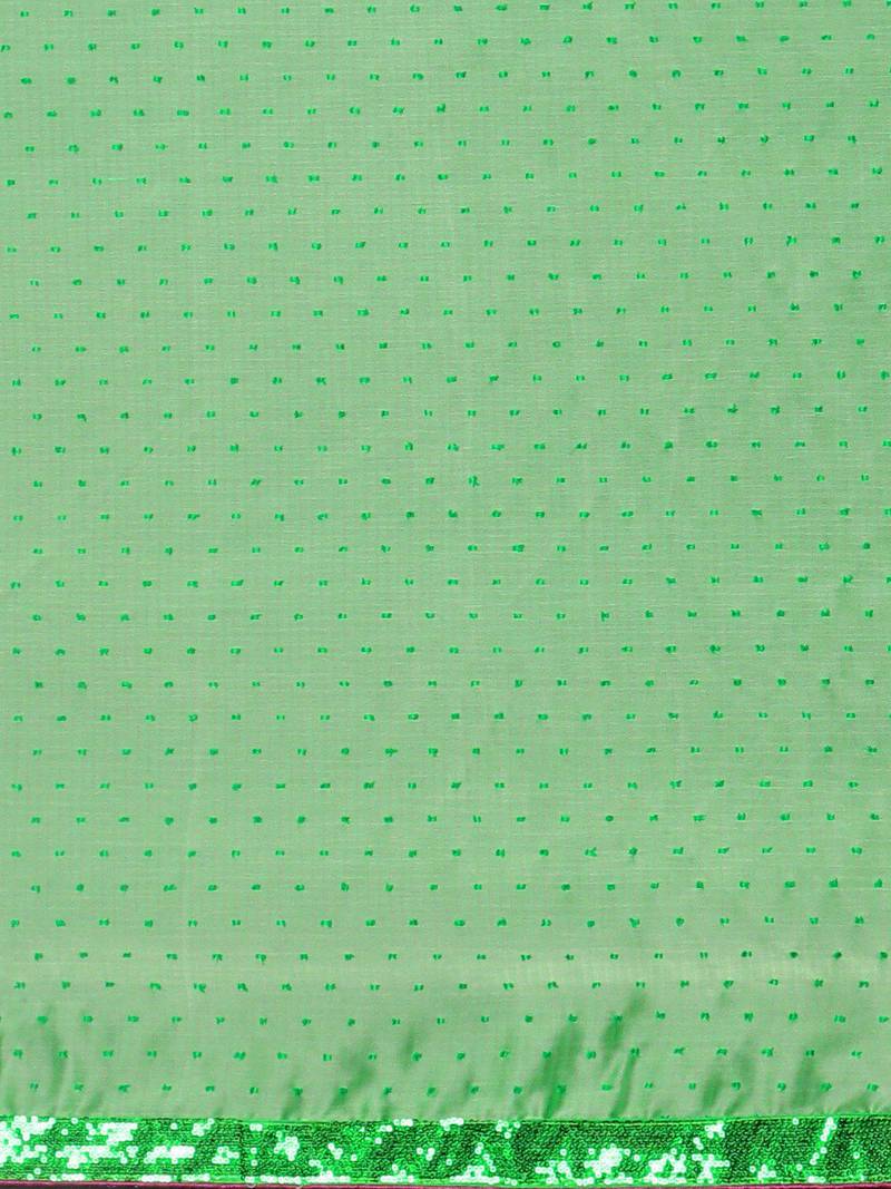 Green geometric embroidered sequinned saree