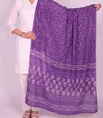 Women's violet cotton blend abstract printed dupatta | stylish ethnic wear scarf for women | traditional & festive wear