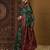 Green ethnic motifs silk cotton ikat saree