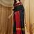 Black colourblocked zari silk cotton banarasi saree