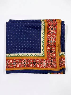 Women's blue cotton blend ethnic printed dupatta | stylish ethnic wear scarf for women | traditional & festive wear 4