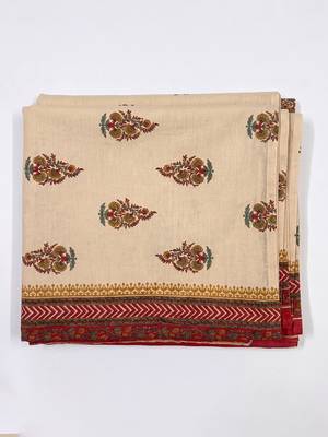 Women's beige cotton blend floral printed dupatta | stylish ethnic wear scarf for women | traditional & festive wear 5