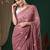 Rose floral embroidered saree