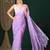 Lavender floral embroidered designer saree with blouse piece