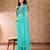 Green embellished beads and stones saree