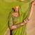 Green striped embroidered pure georgette leheriya saree