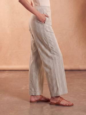 Women's beige cotton blend trouser | foil solid stylish ethnic wear bottoms | trendy casual & everyday wear for women 4
