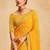 Yellow printed sequinned poly georgette bandhani saree