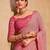 Pink striped embroidered pure georgette leheriya saree