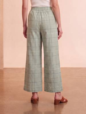 Women's green cotton blend trouser | geometric printed stylish ethnic wear bottoms | trendy casual & everyday wear 3