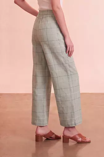 Women's green cotton blend trouser | geometric printed stylish ethnic wear bottoms | trendy casual & everyday wear