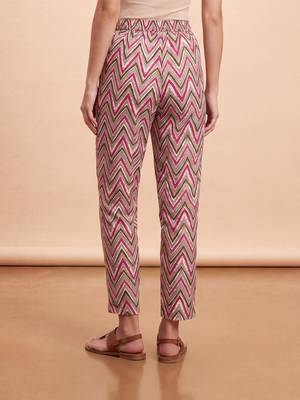 Women's multicolor cotton blend trouser | chevron printed stylish ethnic wear bottoms | trendy casual & everyday wear 5