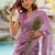 Lavender floral printed embellished jimmy choo organza saree