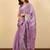 Lavender floral printed embellished jimmy choo organza saree