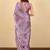 Lavender floral printed embellished jimmy choo organza saree
