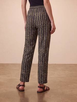 Women's black cotton blend trouser | botanical printed stylish ethnic wear bottoms | trendy casual & everyday wear 3