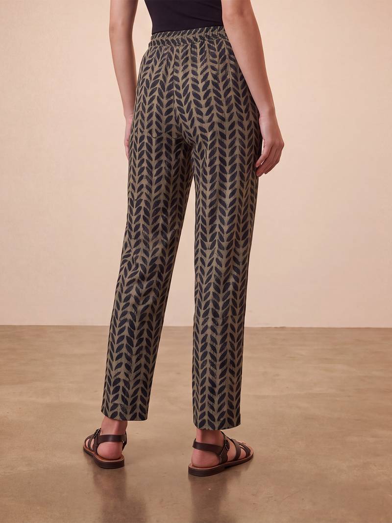 Women's black cotton blend trouser | botanical printed stylish ethnic wear bottoms | trendy casual & everyday wear