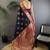 Navy blue navy blue banarasi silk zari meenakari weaving saree with contrast blouse piece