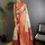 White white banarasi silk zari meenakari weaving saree with contrast blouse piece