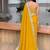 Yellow embellished embroidered satin saree