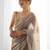 Grey ethnic motifs embroidered bagh saree