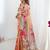 Peach floral sequinned pure chiffon saree
