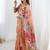 Peach floral sequinned pure chiffon saree