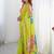 Lime floral sequinned pure chiffon saree