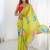 Lime floral sequinned pure chiffon saree