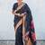 Black woven design zari silk blend paithani saree