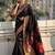 Black woven design zari silk blend paithani saree