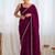 Purple ethnic motifs embroidered bagh saree