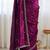 Purple ethnic motifs embroidered bagh saree