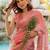 Peach floral embellished beads and stones saree