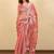 Peach floral embellished beads and stones saree