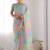 Multicolor leheriya mirror work leheriya saree