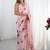 Pink floral sequinned pure chiffon saree