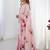 Pink floral sequinned pure chiffon saree