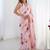 Pink floral sequinned pure chiffon saree