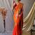 Orange orange silk blend woven design sarees