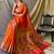 Orange orange silk blend woven design sarees