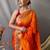Orange orange silk blend woven design sarees