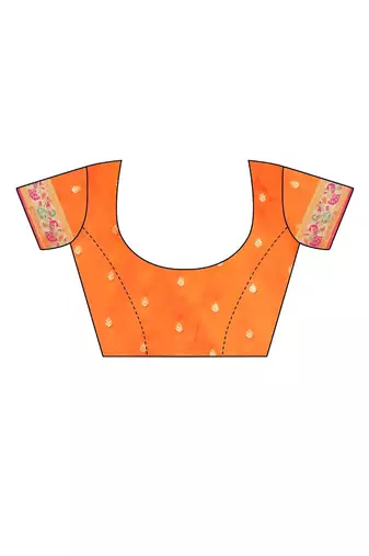 Orange orange silk blend woven design sarees