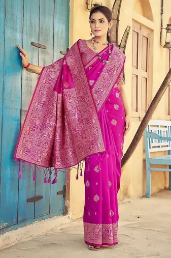 Pink pink kanjeevaram sarees