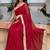 Maroon embellished embroidered satin saree