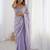 Lavender ethnic motifs embroidered bagh saree
