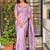 Lavender floral embroidered designer tussar saree