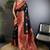 Black black banarasi silk zari meenakari weaving saree with contrast blouse piece