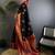 Black black banarasi silk zari meenakari weaving saree with contrast blouse piece