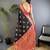 Black black banarasi silk zari meenakari weaving saree with contrast blouse piece